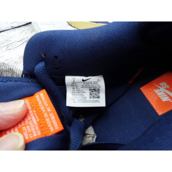 Nike SB Dunk Low Pro Navy White Navy Marine Men Size 8 Used OG Box - Picture 11 of 15